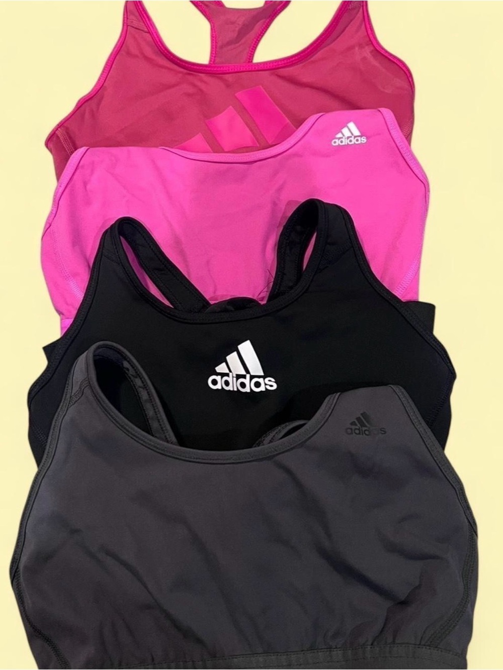 Adidas Sports Bras - Pink, Hot Pink, Black, Charcoal